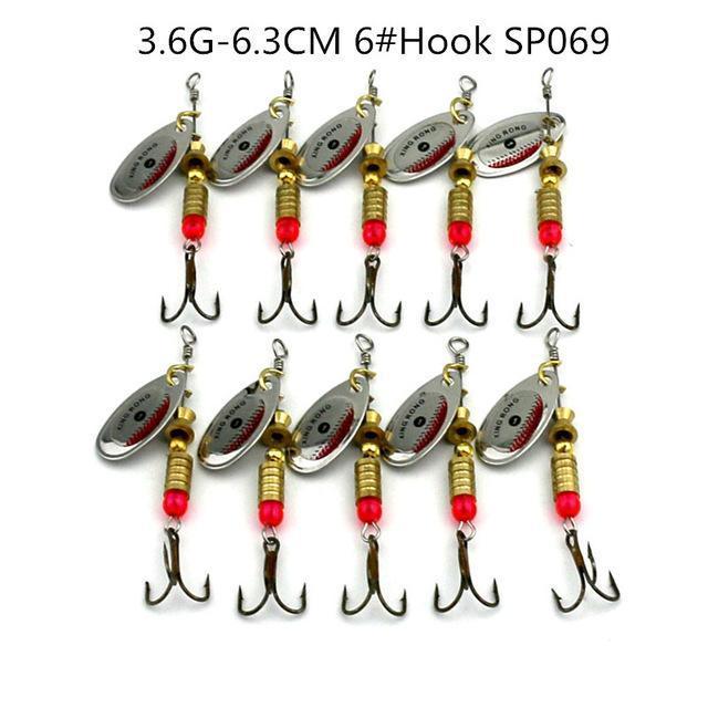 Hengjia 5Pcs Metal Sequin Spinner Spoon Fishing Lures Artificial Wobbler Bass-HengJia Trade co., Ltd-SP069-Bargain Bait Box