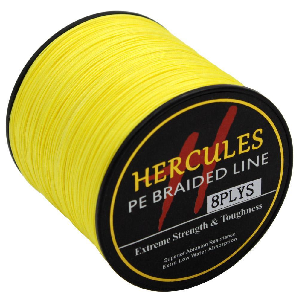 Hercules 100M 300M 500M 1000M 1500M 2000M Pe Yellow Spectra 8 Strands 10Lb-200Lb-Hercules Pro store-100M Yellow-0.8-Bargain Bait Box