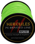 Hercules 10Lb-300Lb 500M Hercules100% Pe Extreme 8 Strands Braided Fishing-Hercules Pro store-Fluorescent Green-0.8-Bargain Bait Box