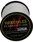 Hercules 10Lb-300Lb 500M Hercules100% Pe Extreme 8 Strands Braided Fishing-Hercules Pro store-White-0.8-Bargain Bait Box