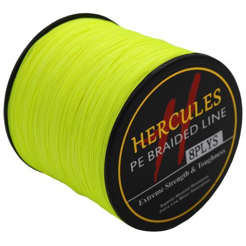 Hercules 8 Strands 500M 100% Pe Extreme Braided Fishing Line Sea Saltwater-Hercules Pro store-Fluorescent Yellow-0.8-Bargain Bait Box