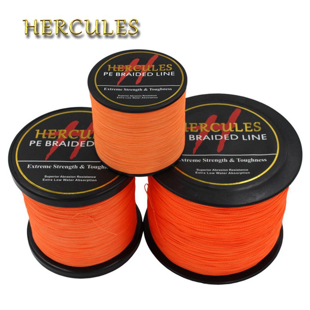 Hercules Pe Braided Fishing Line Orange Multifilament Fishing Cord
