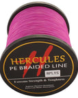 Hercules Pe Braided Fishing Line Tresse Peche 200Lb 1000M 8 Strands Saltwater-Hercules Pro store-Pink-Bargain Bait Box