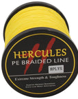 Hercules Pe Braided Fishing Line Tresse Peche 200Lb 1000M 8 Strands Saltwater-Hercules Pro store-Yellow-Bargain Bait Box