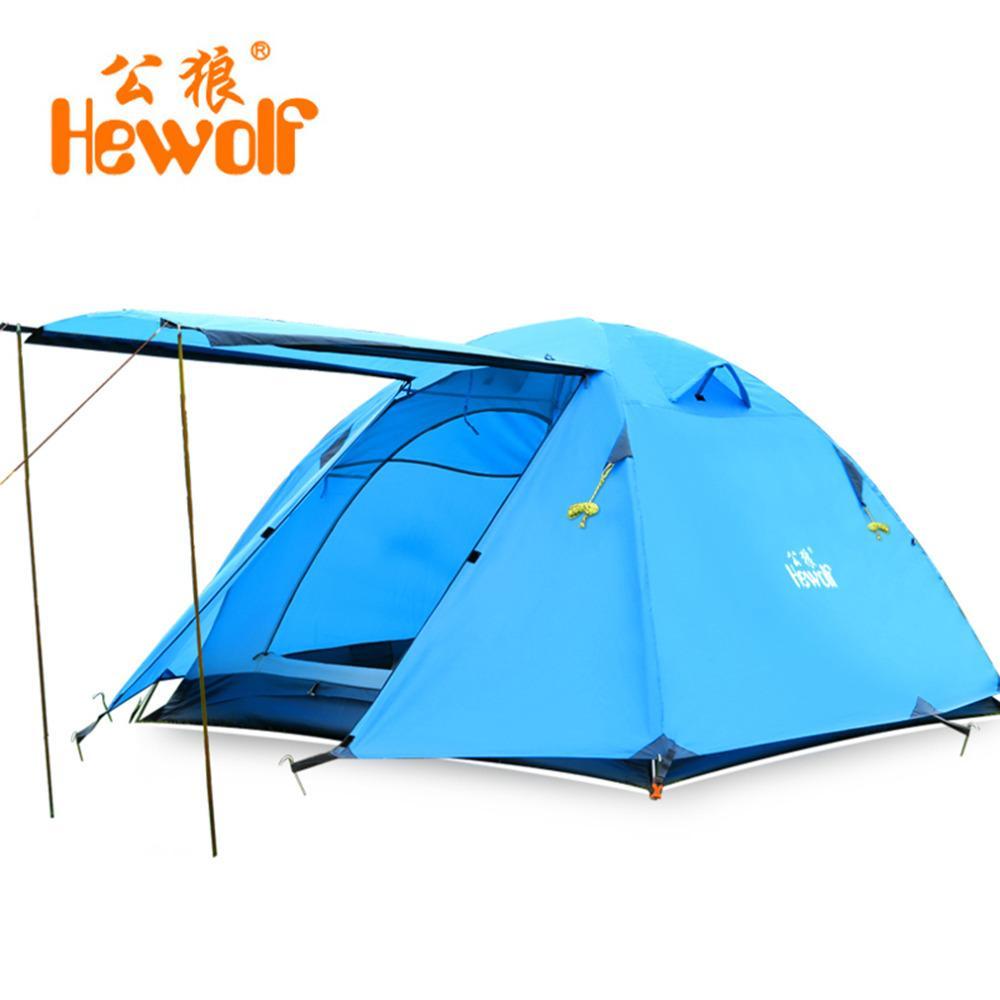 Hewolf Double Layer 3 4 Person Tents Rainproof Waterproof Outdoor Camping Tent-TopYK-S Outdoor Store-2-Bargain Bait Box