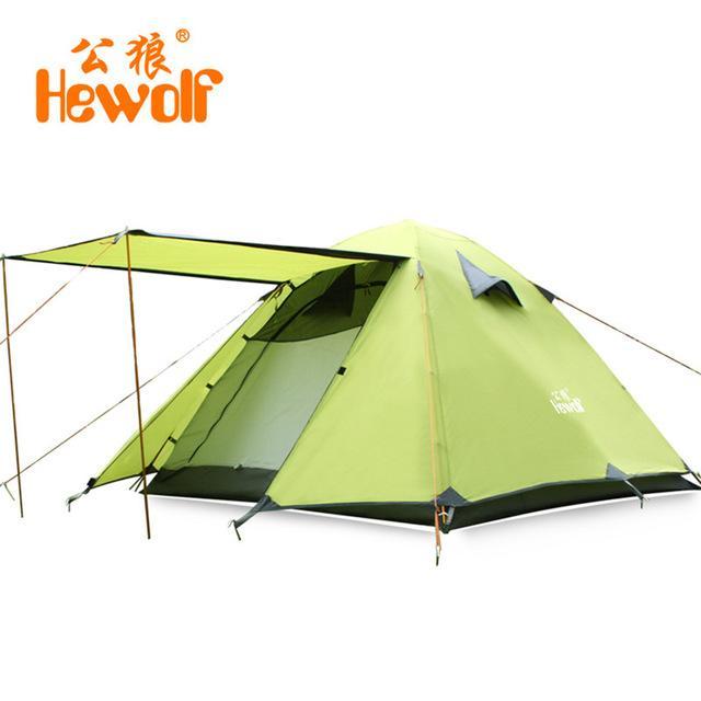 Hewolf Double Layer 3 4 Person Tents Rainproof Waterproof Outdoor Camping Tent-TopYK-S Outdoor Store-3-Bargain Bait Box