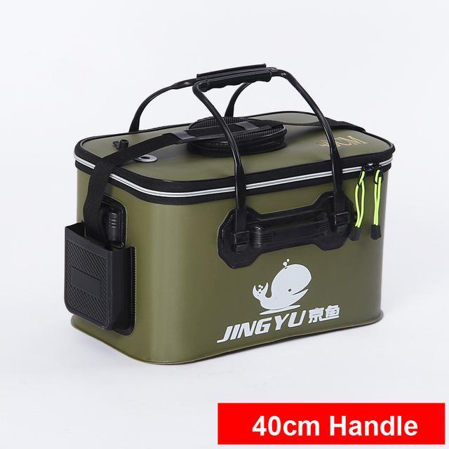 High Quality 5 Color 30/35/40/45/50Cm Outdoor Eva Bucket Folding Bucket Portable-YiLing Outdoor Store-40CM Army Green-Bargain Bait Box