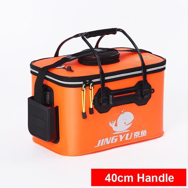 High Quality 5 Color 30/35/40/45/50Cm Outdoor Eva Bucket Folding Bucket Portable-YiLing Outdoor Store-40CM Orange-Bargain Bait Box