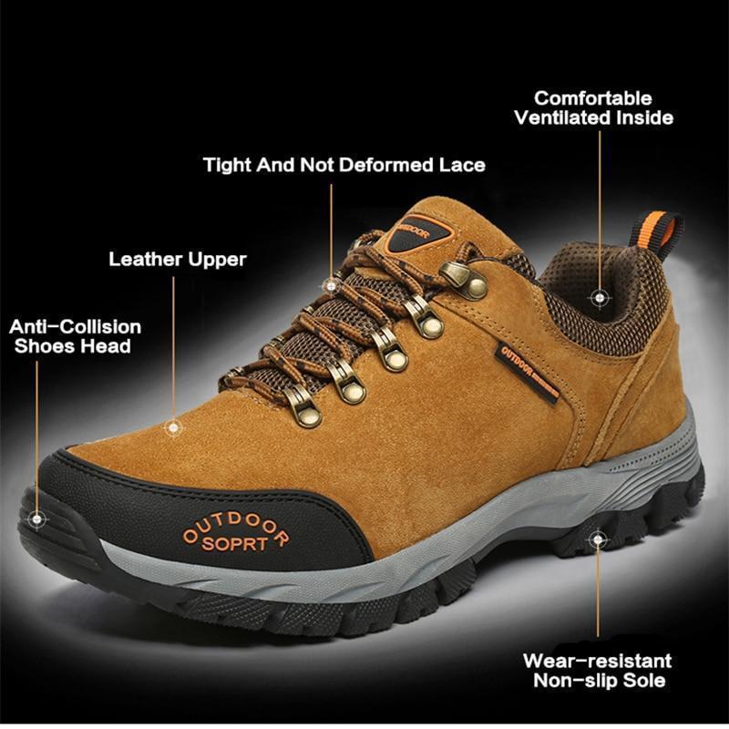 High Quality Men Hiking Shoes Autumn Winter Big Size Us7 11.5 Wear Resistant-Hiking Shoes-QIANDA Official Store-Brown Hiking Shoes-7-Bargain Bait Box