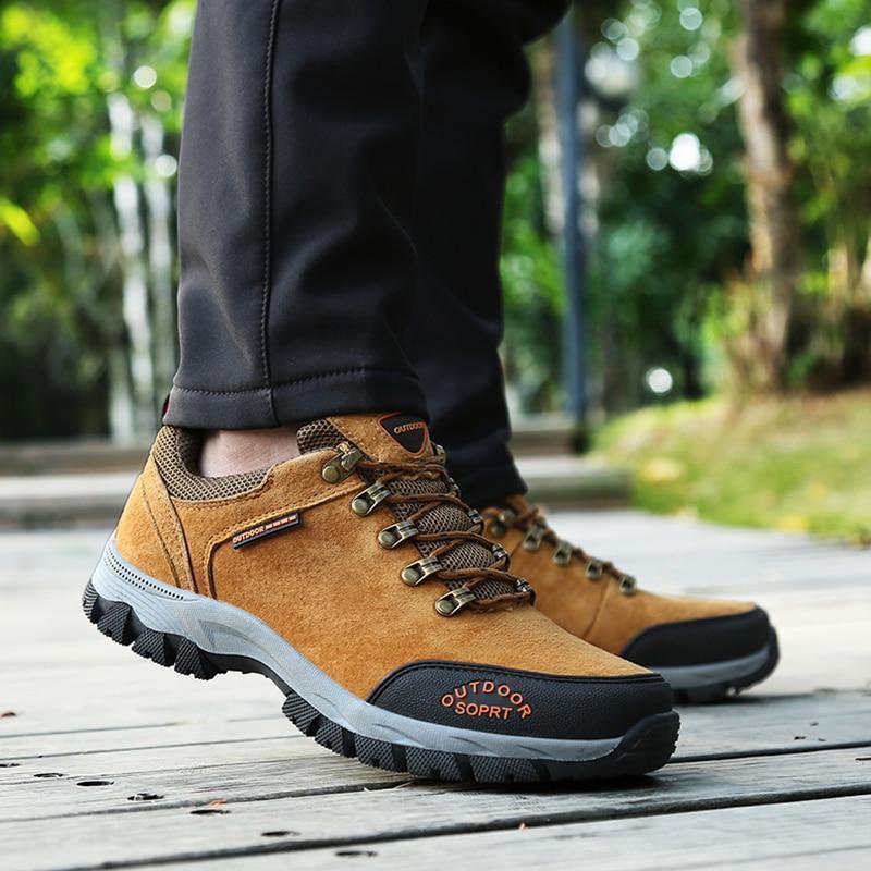 High Quality Men Hiking Shoes Autumn Winter Big Size Us7 11.5 Wear Resistant-Hiking Shoes-QIANDA Official Store-Brown Hiking Shoes-7-Bargain Bait Box