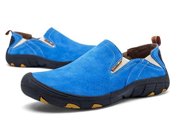 High Quality Outdoor Genuine Leather Shoes Men Breathable Hiking Shoes Male-The 61th minute-blue-7-Bargain Bait Box