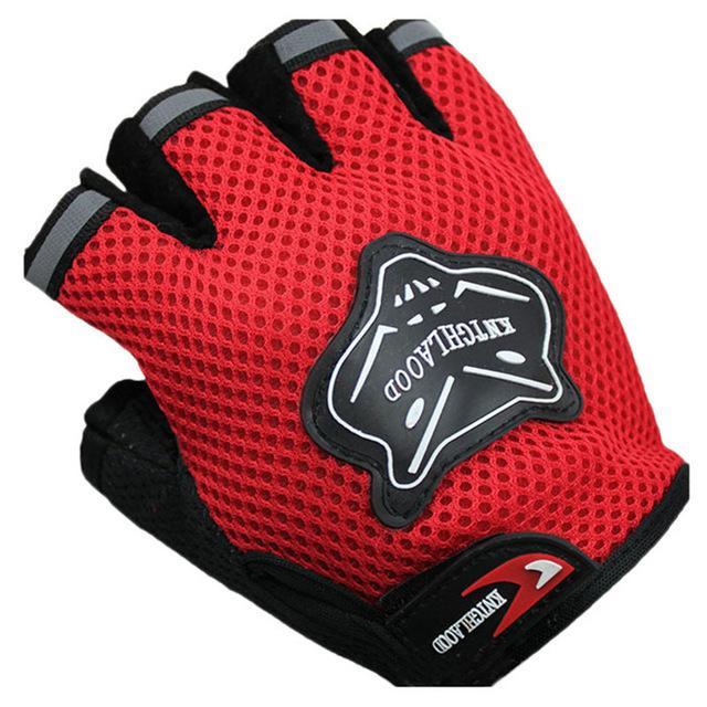 High Quality Summer Half Short Outdoor&amp;Sport Cycling Hike Finger Nylon Gloves-Ekaterina Store-Red-Bargain Bait Box