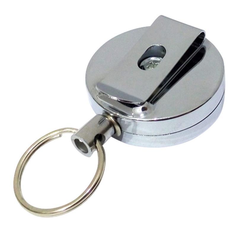 High Resilience Steel Wire Rope Key Ring Metal Retractable Key Chain Alarm Key-Younger Climb Store-Bargain Bait Box