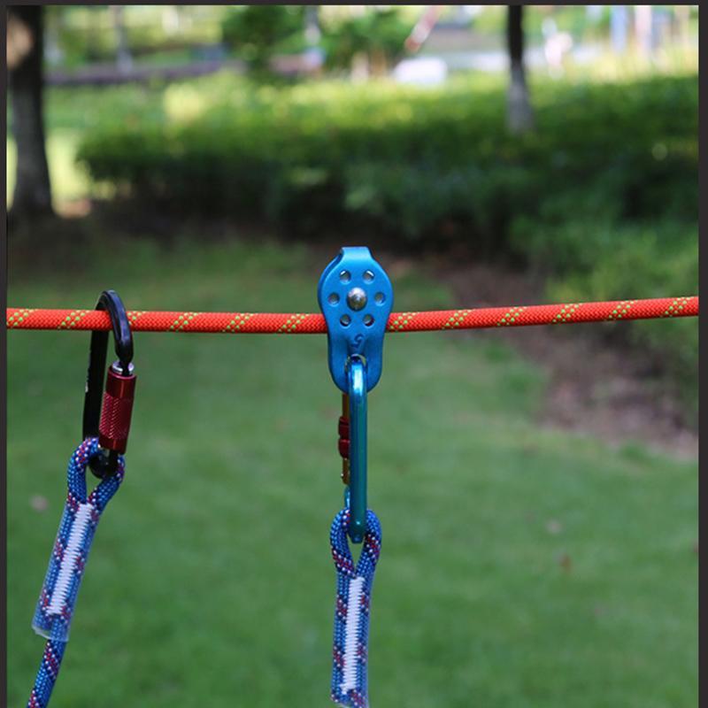 Hiking Climbing Rope Pulley Single Fixed Pulley Mountaineering Rope Climbing-Entertainment and movement Shop Store-Blue-Bargain Bait Box