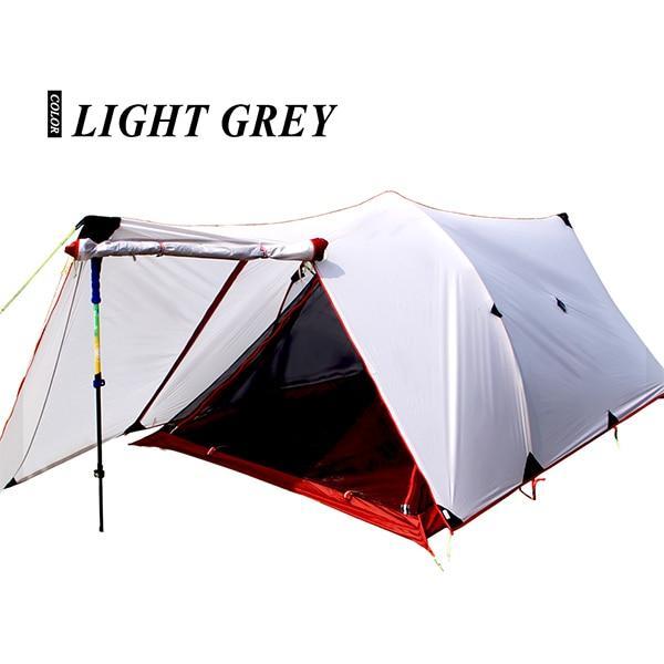 Himaget Tent 25D Nylon Tent Silicone Coating 2 Person Double Layers Aluminum-Tents-YOUGLE store-Light grey-China-Bargain Bait Box