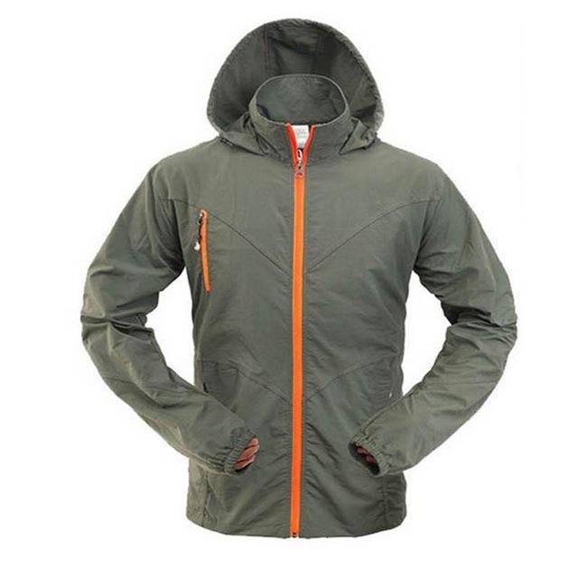 Hooded Sport Quick Dry Sun Protection Climbing Hiking Outdoor Jacket Men-CIKRILAN Official Store-Army Green-S-Bargain Bait Box
