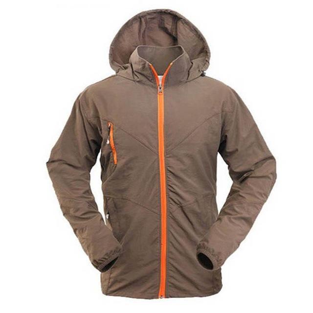 Hooded Sport Quick Dry Sun Protection Climbing Hiking Outdoor Jacket Men-CIKRILAN Official Store-Brown-S-Bargain Bait Box