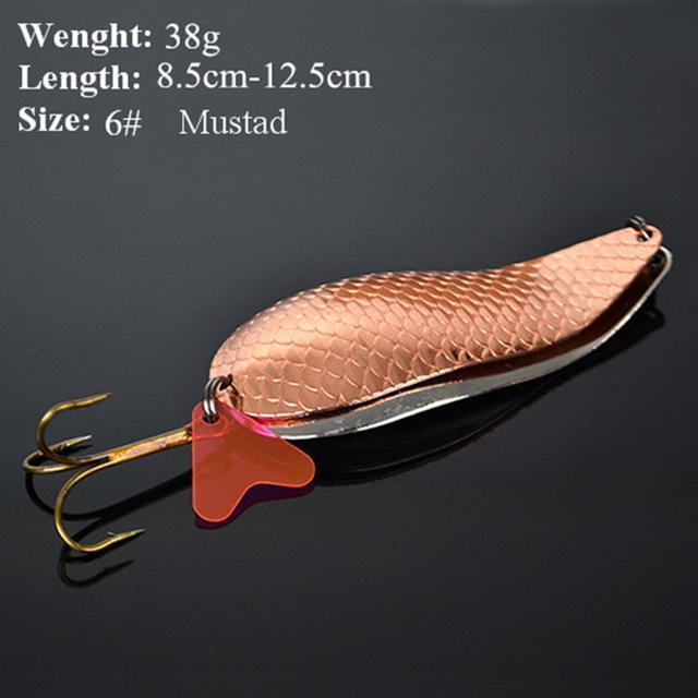 Hot 1Pc 10G-38G Spinner Fishing Lure Mepps Metal Bait Spoon Fishing Tackle-FISH KING First franchised Store-2209 Copper-Bargain Bait Box