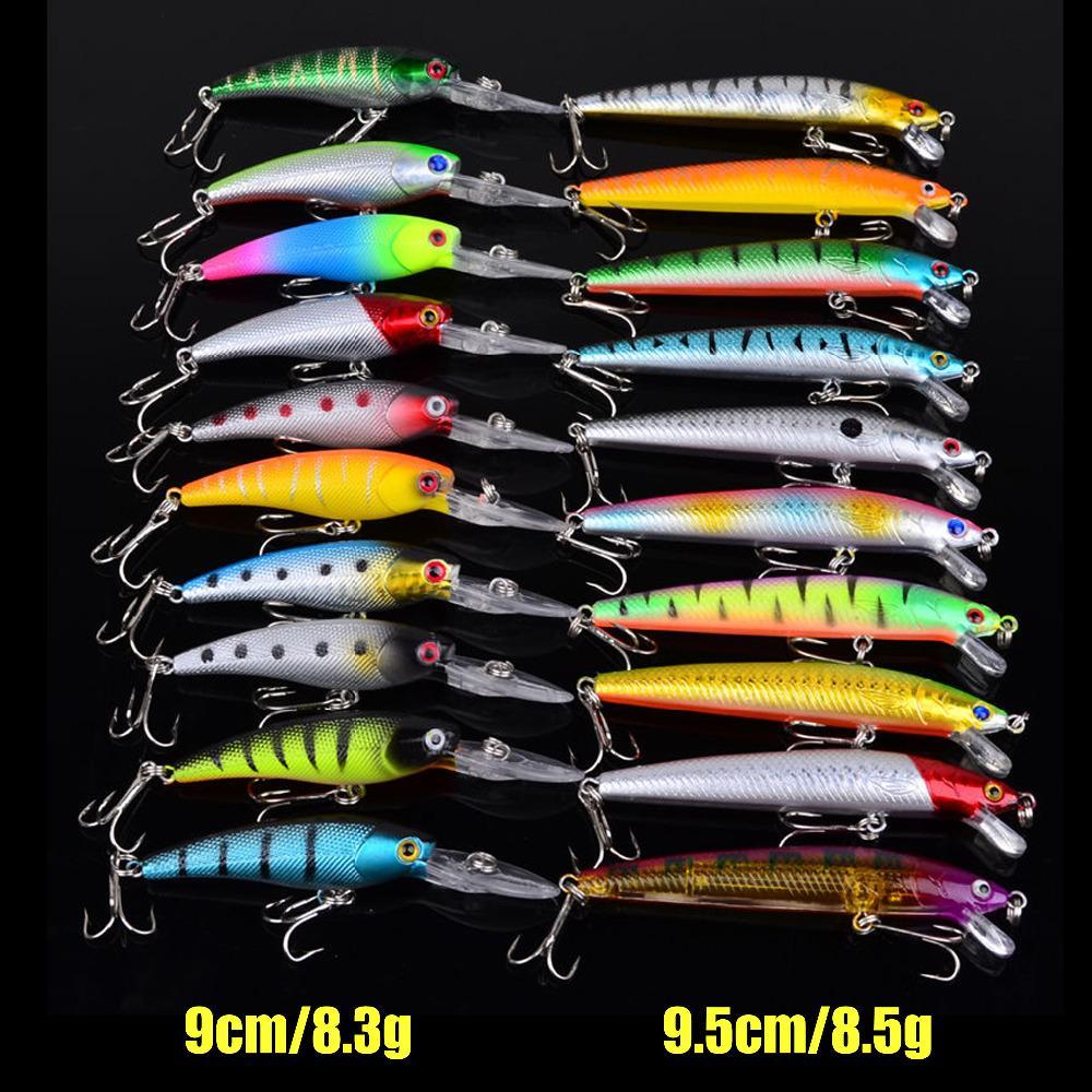 Hot 20Pcs/Set Mixed Models Fishing Lures 20 Clolors Mix Minnows Lure Crank-Lingyue Fishing Tackle Co.,Ltd-Bargain Bait Box