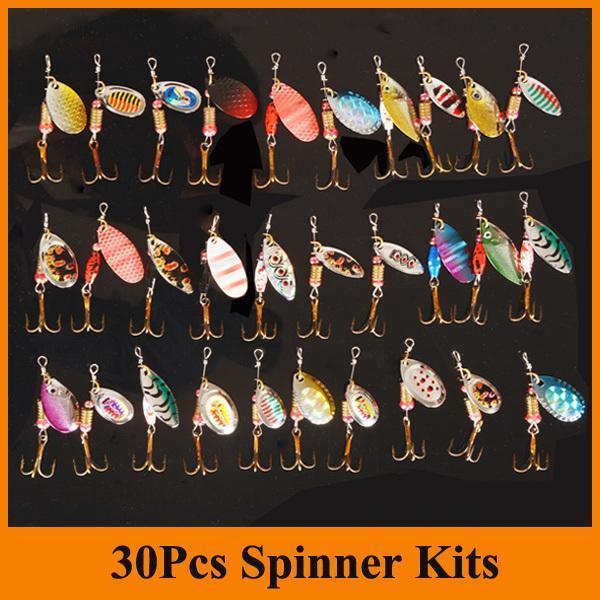 Hot 30Pcs/Lot Spinners Fishing Lure Mixed Color/Size/Weight Metal Spoon Lures-Li Fishing geer Co.,Ltd-Bargain Bait Box