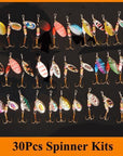Hot 30Pcs/Lot Spinners Fishing Lure Mixed Color/Size/Weight Metal Spoon Lures-Li Fishing geer Co.,Ltd-Bargain Bait Box