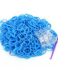 Hot 600Pcs/Pack Rainbow Braided Rubber Bands Loom Refill Diy Bracelet Rubber-Daily Show Store-Light Blue-Bargain Bait Box