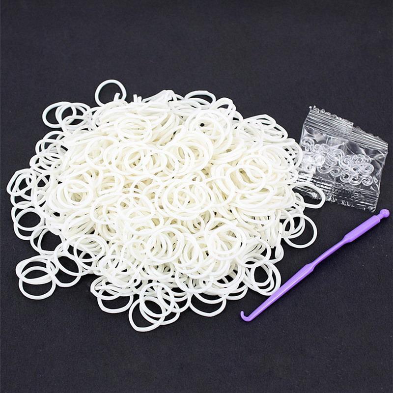 Hot 600Pcs/Pack Rainbow Braided Rubber Bands Loom Refill Diy