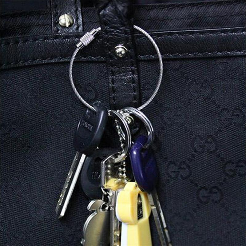 Hot Sale 10 Pcs Stainless Steel Wire Keychain Cable Key Ring For Outdoor-Jessica&#39;s Store-Bargain Bait Box