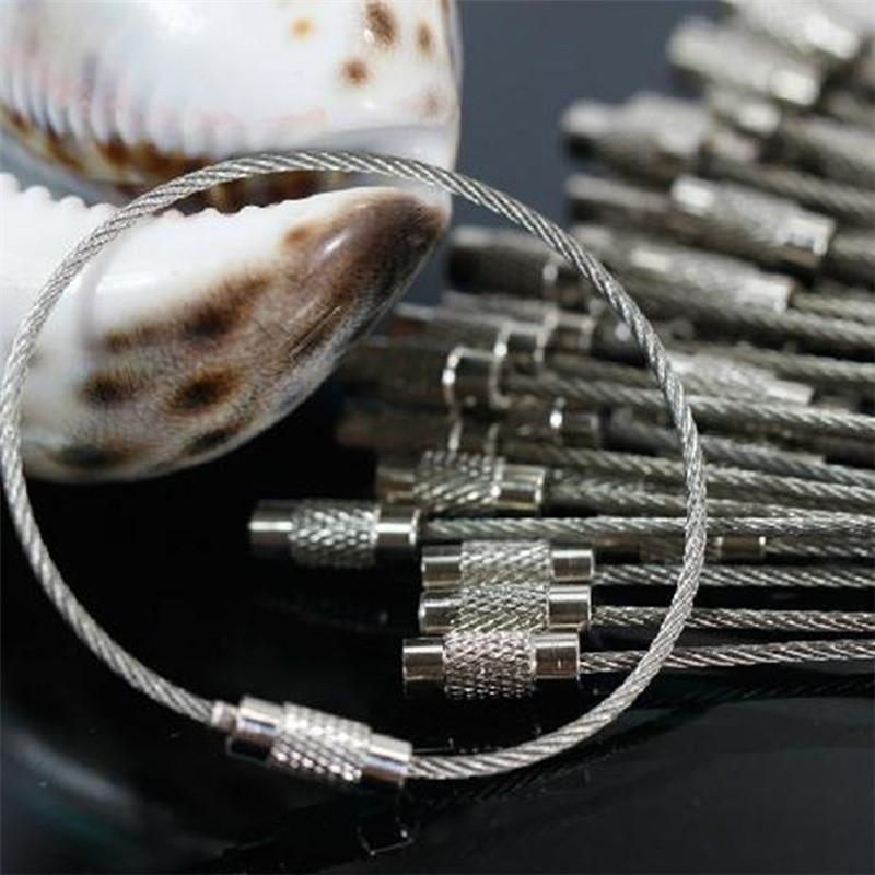 Hot Sale 10 Pcs Stainless Steel Wire Keychain Cable Key Ring For Outdoor-Jessica&#39;s Store-Bargain Bait Box