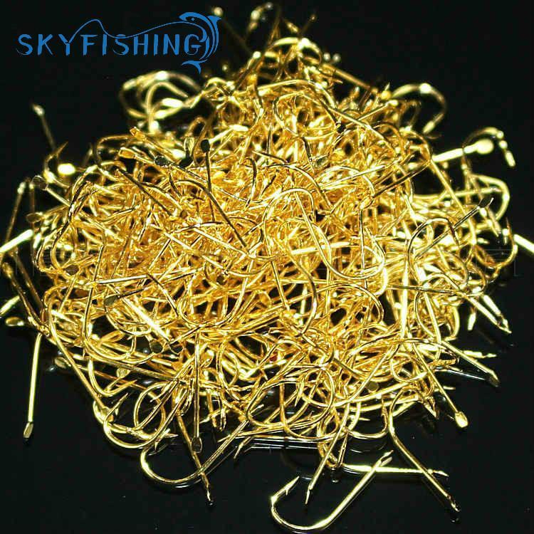 Hot Sale 100 Pieces Of High Carbon Steel Golden Fishing Hooks 1-8 # Size Fishing-SKY FISHING-1-Bargain Bait Box