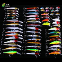 Hot Sale 56Pcs/Set Fishing Wobblers Set Mixed 8 Models Fishing Lures 56-HENGJIA official store-Bargain Bait Box