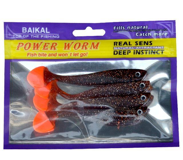 Hot Sale Soft Lure Bait 4 Pieces/Bag Fishing Artificial Lures Handmade 11Cm/6G-Even Sports-Black Orange Silver-Bargain Bait Box