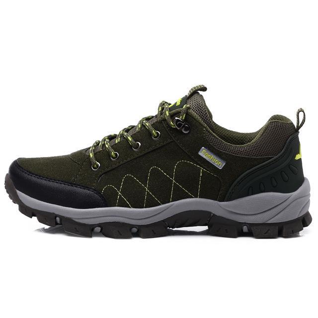 Hot Sale Winter Hiking Shoes Men Breathable Outdoor Leather Trekking Lace-Up-DHCT SPORTS1 Store-Green man-5-Bargain Bait Box