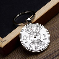 Hot Sell Mini Calendar Perpetual Keychain Ring Unique Metal Key Ring 50 Years-Traveling Light123-Bargain Bait Box