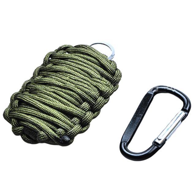 Hot Sell Outdoor Survival Multifunction Survival Kit Carabiner Paracord-LoveOutdoor Store-army green-Bargain Bait Box