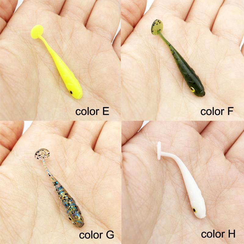 Hot Selling! Fishing Lure Soft 12Pcs/Lot 3.4Cm/0.4G Soft Baits 3D Eyes With-Dreamer Zhou'store-color A-Bargain Bait Box