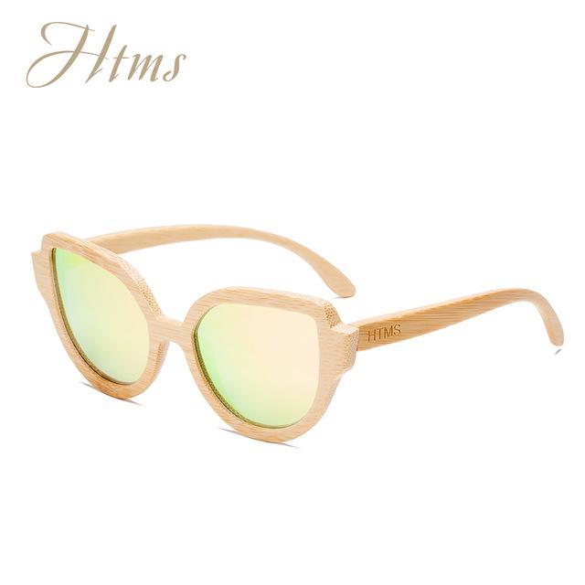 Htms Arrival Wood Cat Eye Polarized Sunglass Women Brand Designer-Sunglasses-htms Official Store-C3 Pink-Bargain Bait Box