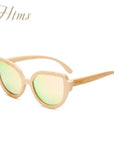 Htms Arrival Wood Cat Eye Polarized Sunglass Women Brand Designer-Sunglasses-htms Official Store-C3 Pink-Bargain Bait Box