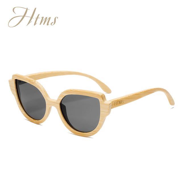 Htms Arrival Wood Cat Eye Polarized Sunglass Women Brand Designer-Sunglasses-htms Official Store-C4 Grey-Bargain Bait Box