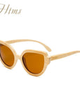 Htms Arrival Wood Cat Eye Polarized Sunglass Women Brand Designer-Sunglasses-htms Official Store-C5 Brown-Bargain Bait Box