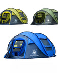 Huilingyang Outdoor 3-4Persons Automatic Speed Open Throwing Pop Up Windproof-Sissi's outdoor store-Blue-Bargain Bait Box