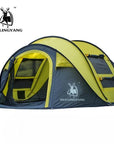 Huilingyang Outdoor 3-4Persons Automatic Speed Open Throwing Pop Up Windproof-Sissi's outdoor store-Yellow kakhi-Bargain Bait Box