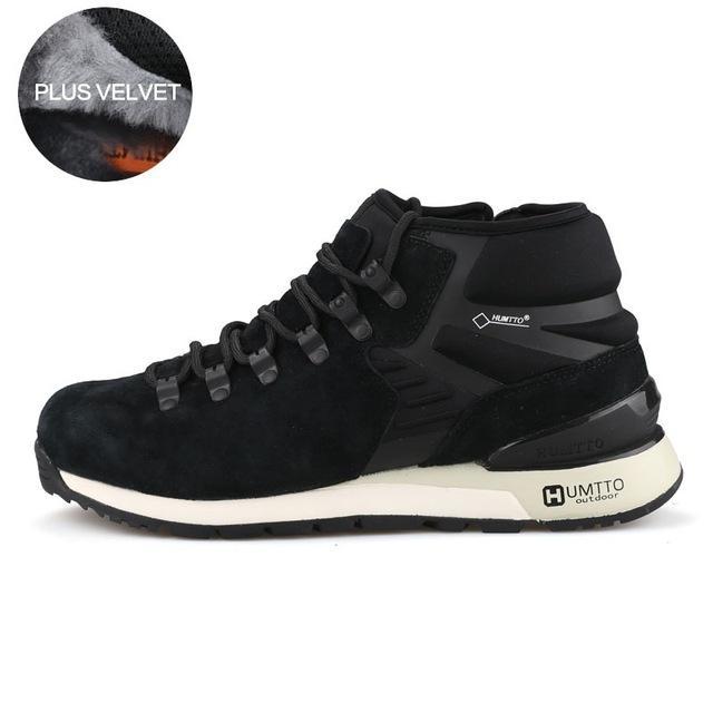 Humtto Hiking Shoes Men&#39;S Sneakers Breathable Genuine Leather Design Warm-HUMTTO Official Store-Black Velvet-6.5-Bargain Bait Box