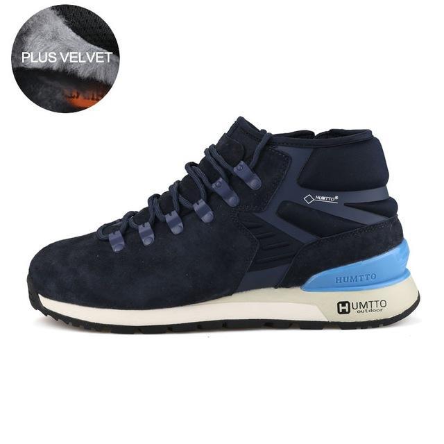 Humtto Hiking Shoes Men&#39;S Sneakers Breathable Genuine Leather Design Warm-HUMTTO Official Store-Dark Blue Velvet-6.5-Bargain Bait Box