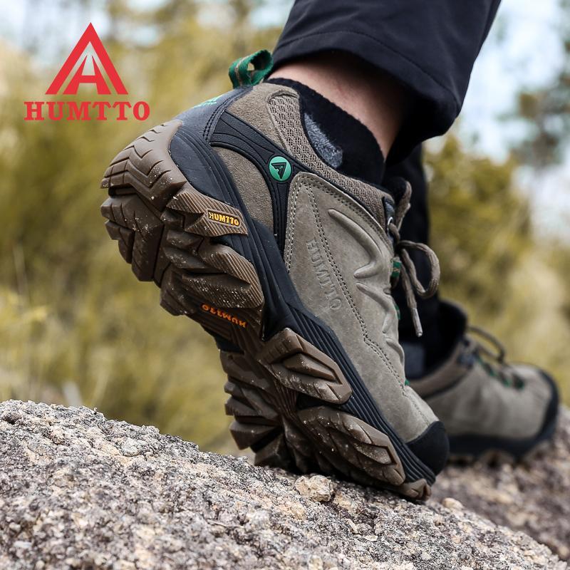 Humtto Men Hiking Shoes Non-Slip Wear-Resistant Climbing Shoes Autumn Winter-High-end physical education Store-Gray-6.5-Bargain Bait Box