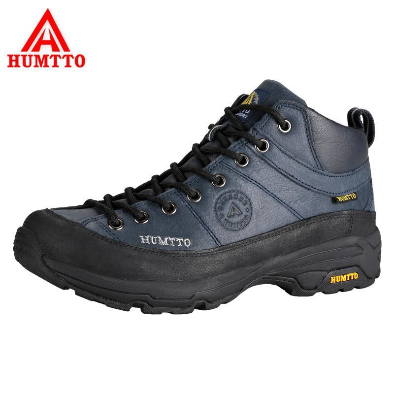 Humtto Men Hiking Shoes Outdoor Shoes Full-Grain Leather Waterproof Climbing-CANGHPGIN Sporting Store-3219 DarkBlue-6.5-Bargain Bait Box