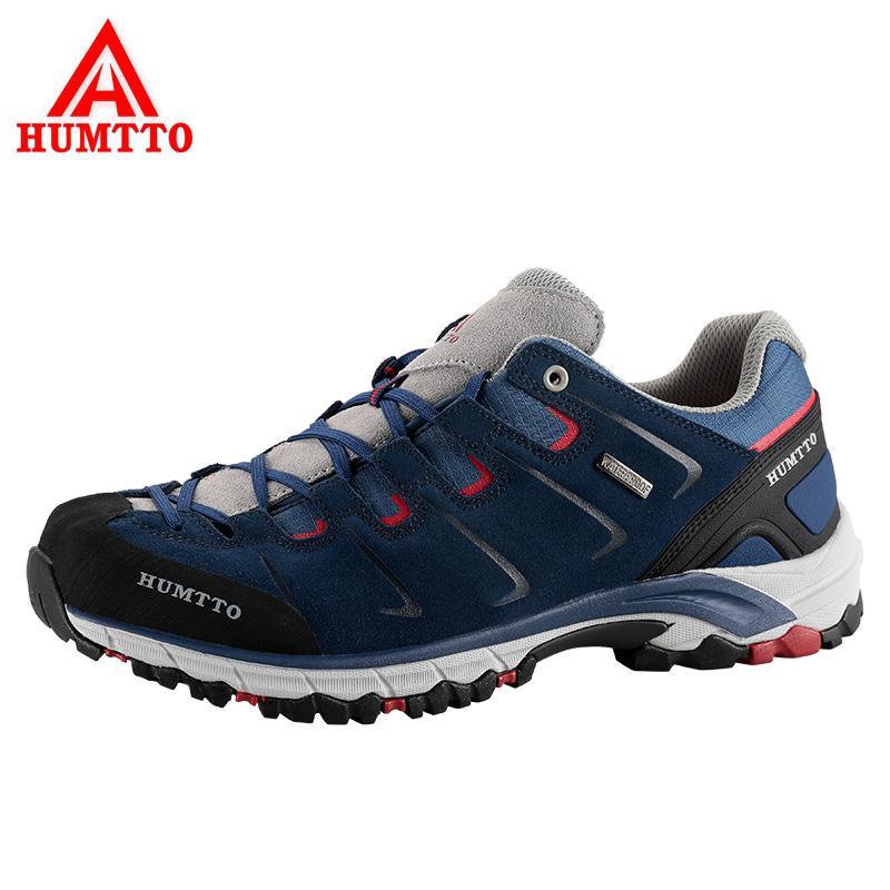 Humtto Men'S Outdoor Hiking Shoes Fur Leather Waterproof Sneakers Male-CANGHPGIN Sporting Store-1639 Blue-6.5-Bargain Bait Box