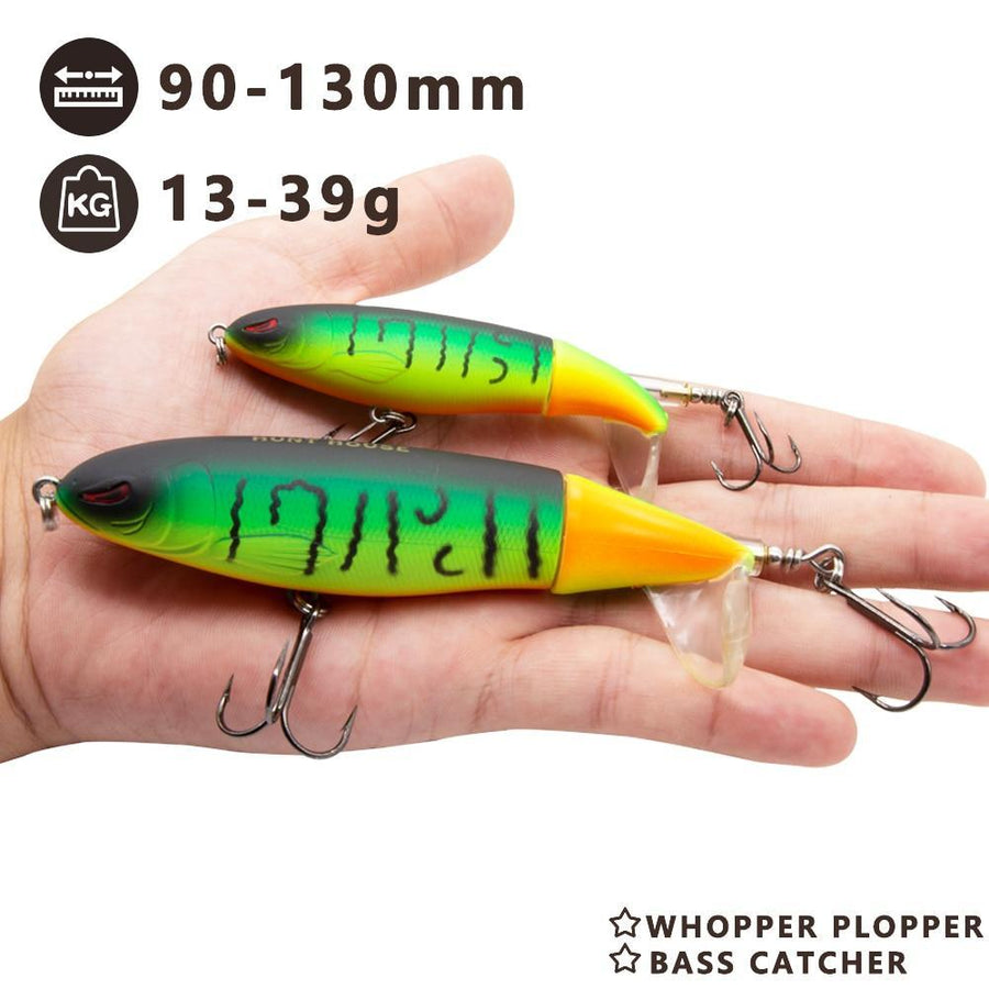 Hunthouse Whopper Popper Hard Pencil Lure With Unique Rotatable Soft Tail 9Cm-Fishing Lures-hunt-house Store-001-90mm 13g-Bargain Bait Box