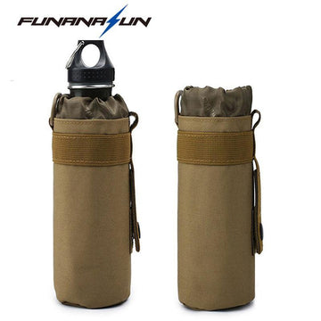 Hunting Water Bottle Bag Molle System Kettle Pouch Holder Camping Cycling Bottle-Funanasun Store-Black-Bargain Bait Box