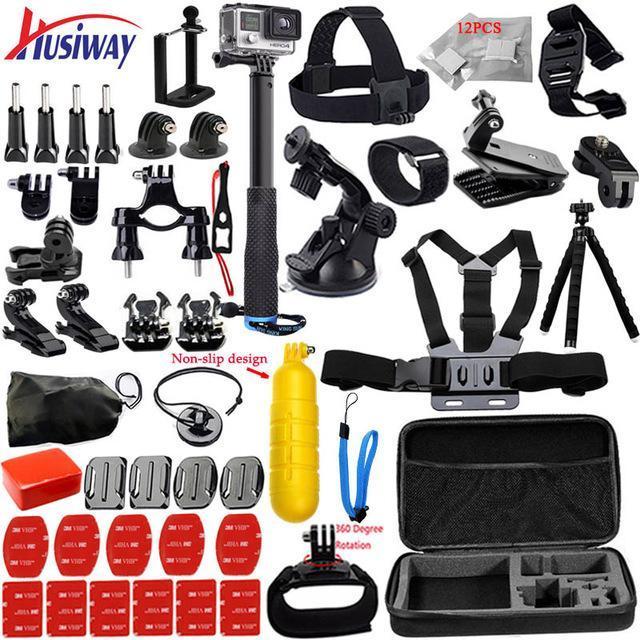 Husiway For Gopro Accessories Set For Go Pro Hero 6 5 4 3 Kit Mount 360 Rotate-Action Cameras-Husiway Store-12K01-Bargain Bait Box